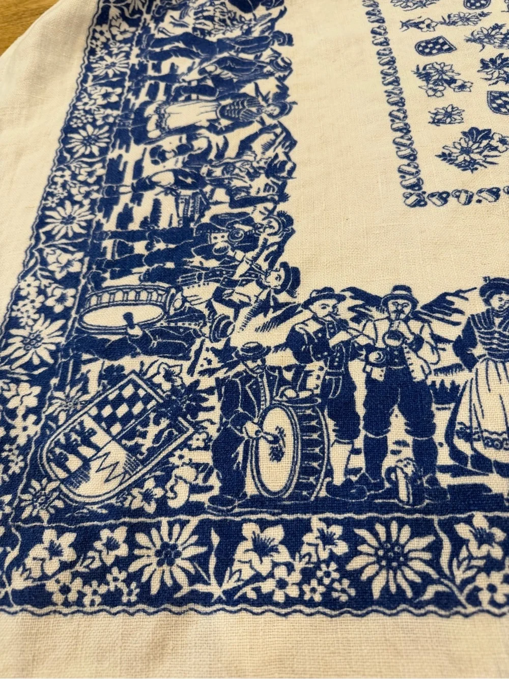 Blue & White Vintage Tablecloth